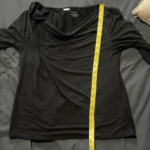 Grace Black 3/4 Sleeve Top - Size L - Picture 6 of 7